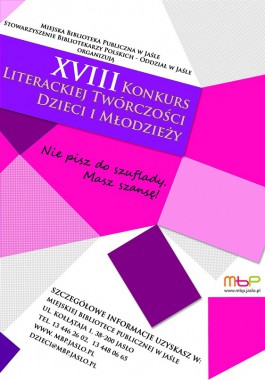 Konkursy: XVIII Konkurs Literackiej Twórczości Dzieci i Młodzieży