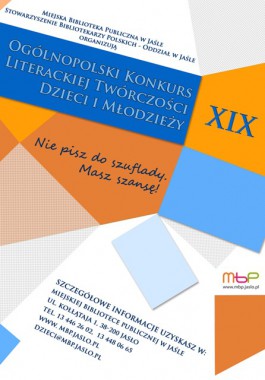 Konkursy: XIX Konkurs Literackiej Twórczości Dzieci i Młodzieży