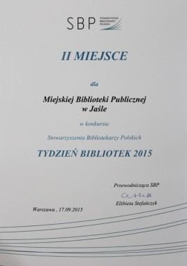 Jasielska Biblioteka nagrodzona za promowanie czytelnictwa