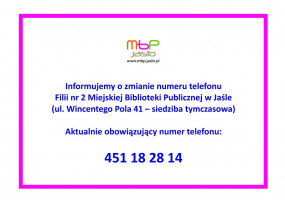 Tymczasowy numer telefonu - Filia nr 2