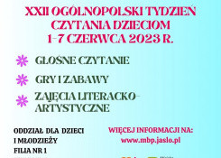 Książka to ogród – XXII Ogólnopolski Tydzień Czytania Dzieciom