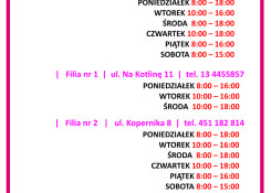 Godziny pracy Biblioteki od stycznia 2026 r.